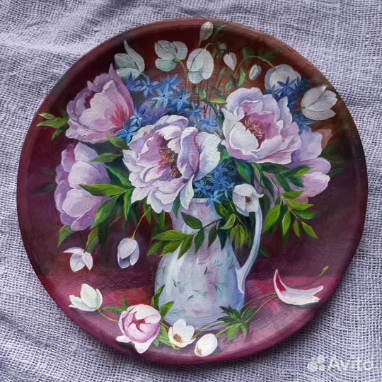 Тарелка декоративная, живопись