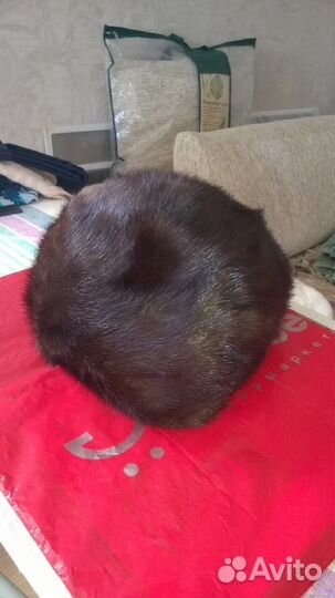 Черный норковый берет