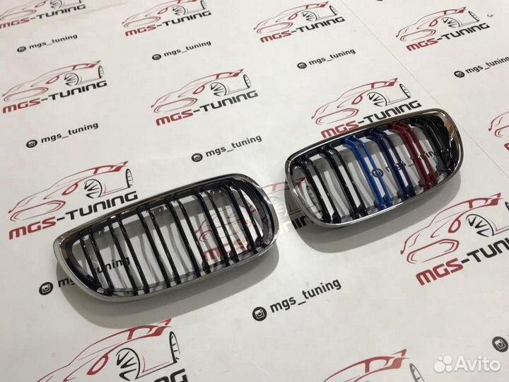 Ноздри BMW 3 E92 05-10г Хром с триколором