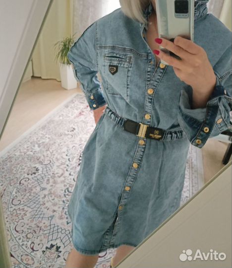 Джинсовое платье рубашка