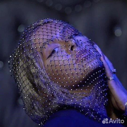 Маска на лицо сетка балаклава стразы