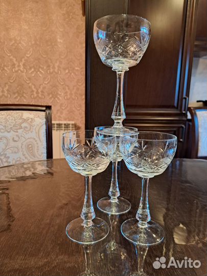 Хрустальные фужеры гусь хрустальный СССР