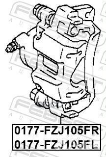 Суппорт тормозной передний левый 0177-fzj105fl