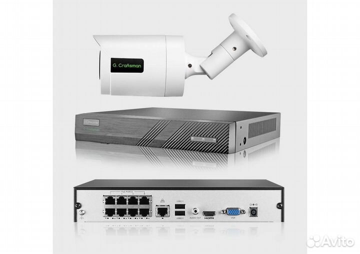 Комплект IP видеонаблюдения на 2 камеры