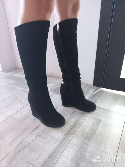 Сапоги зимние на танкетке