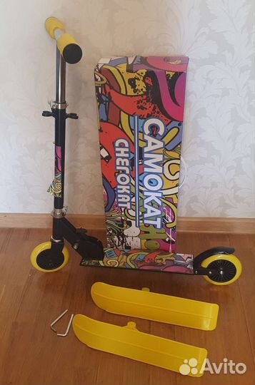 Самокат снегокат 2 в 1