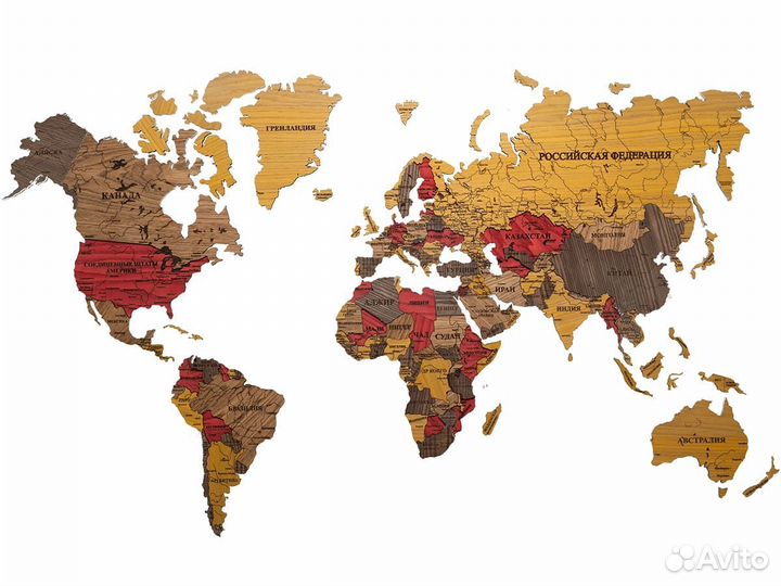 Деревянная карта мира