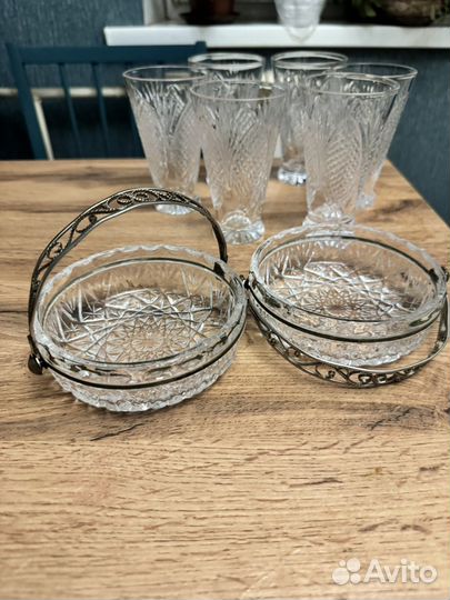 Хрустальная иконица с мельхиором