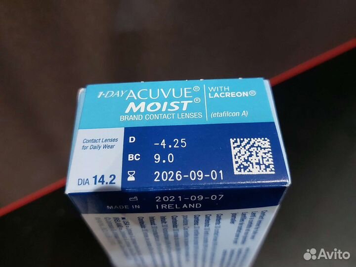 Линзы контактные acuvue moist 1-day -4.25