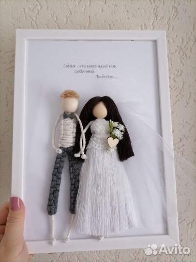 Подарок на свадьбу семейный портрет с куклами