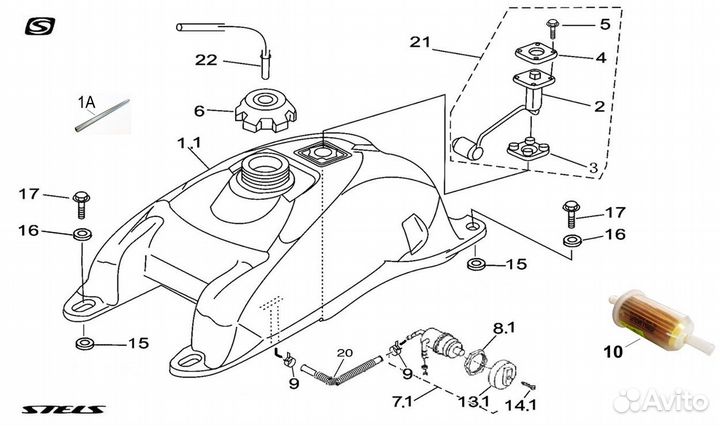 Бак топливный для карбюраторной версии