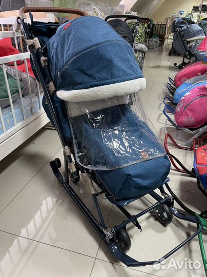 Детские зимние санки коляска