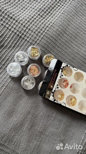 Золото серебро поталь для ногтей ногтевой декор