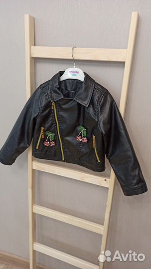 Кожаная куртка косуха для девочки 104-110