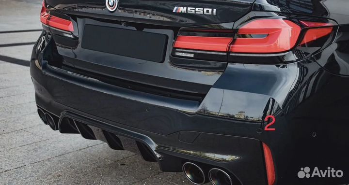 Диффузор на задний бампер bmw 5 g30 g31 M5 F90