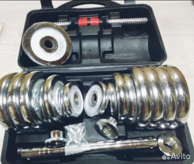 Гантели железные 30 кг + штанга