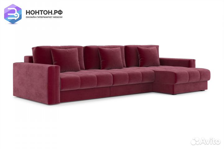 Диван угловой тик-так Монарх М2О1 бордовый