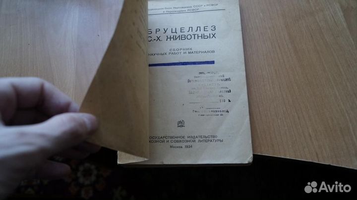 Бруцеллез сельскохозяйственных животных. 1934 год