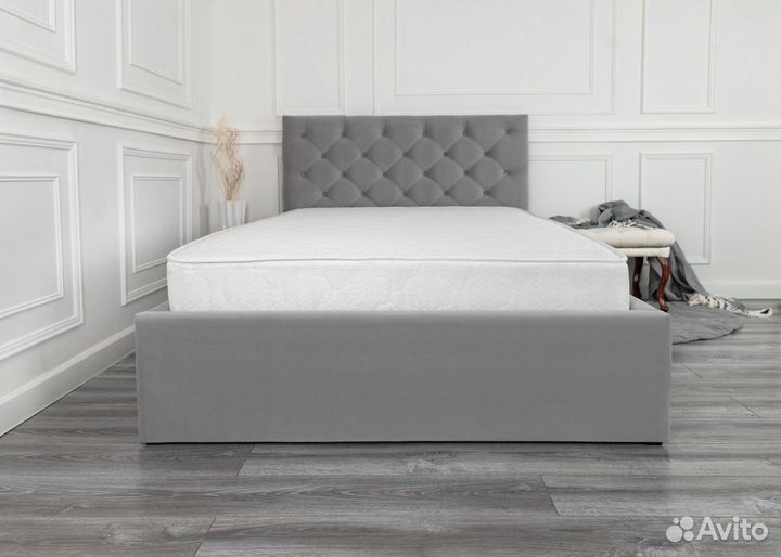 Кровать с подъемным механизмом 120х200 серая велюр