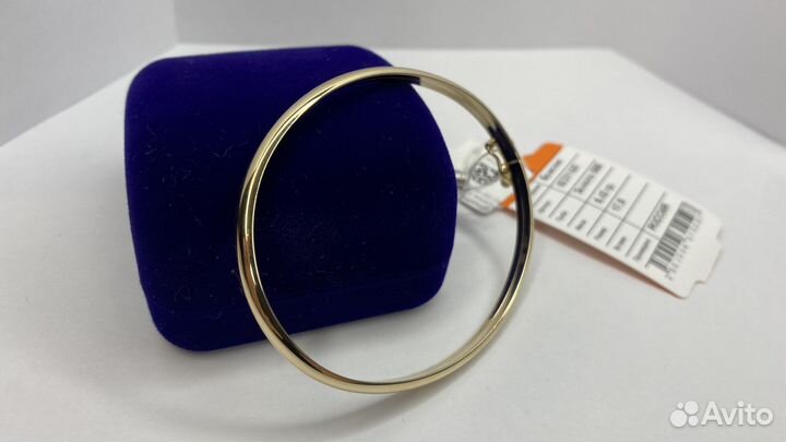 Жесткий золотой браслет 17.5 желтое