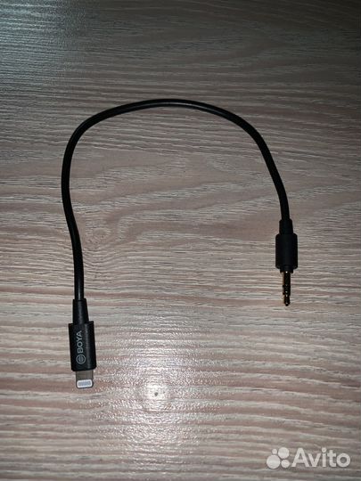 Кабель boya mini jack 3.5-lightning (BY-K1) 0.2 м