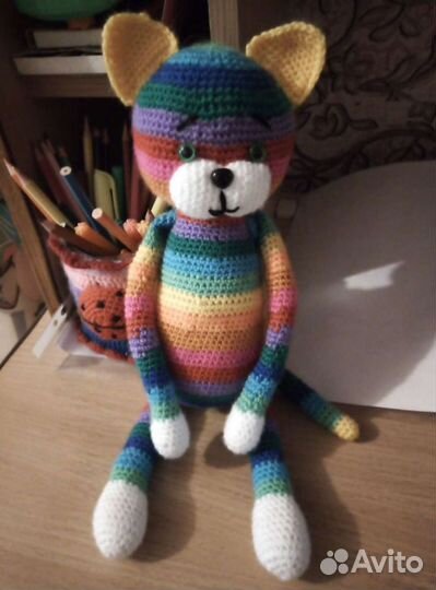 Игрушка вязаная. Кот