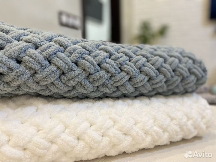 Детский плед плюшевый из пряжи Alize puffy