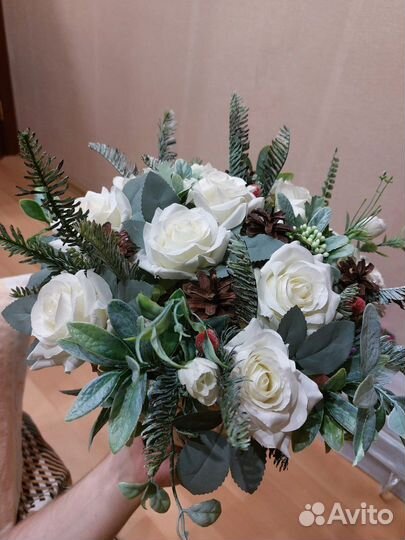 Букет для урашения стола, стиль «рустик»