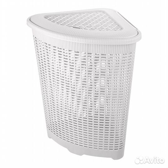 Корзина для белья угловая, 50Л (белая)
