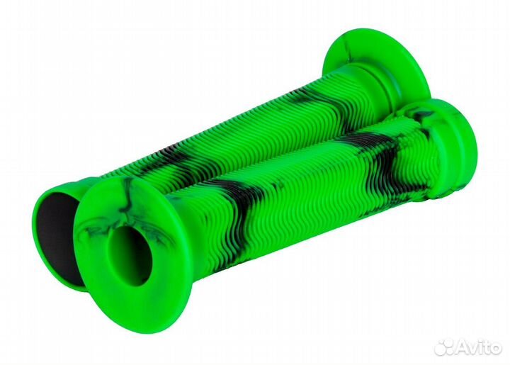 Грипсы рукоятки руля STG, 150 мм, черно-зеленые дл