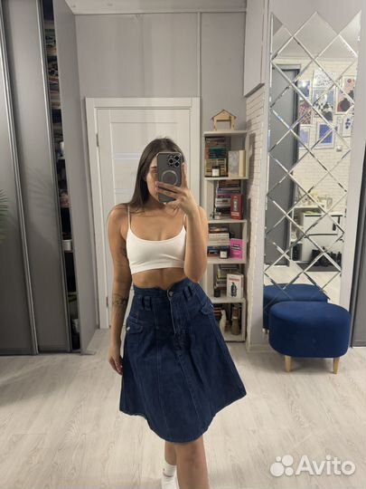 Джинсовая юбка женская S