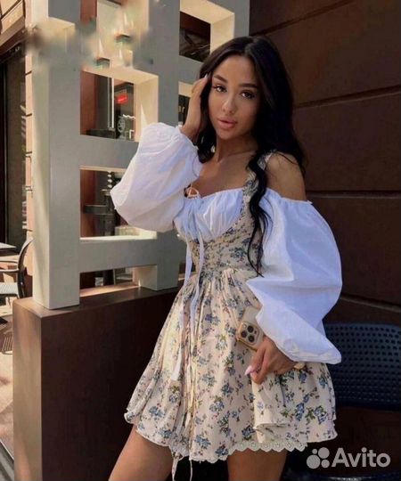 Летнее платье сарафан мини