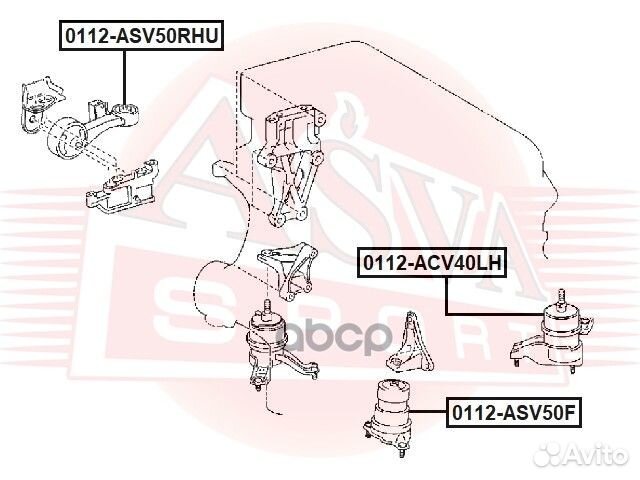 Опора двигателя 0112-ASV50RHU asva