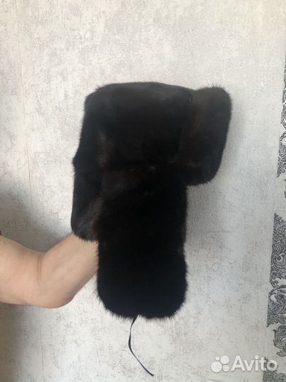Норковая шапка мужская бу размер от 54-56