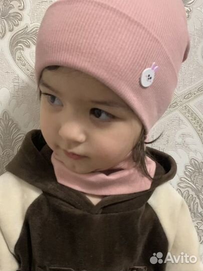 Комплект шапка, шарф снуд детская