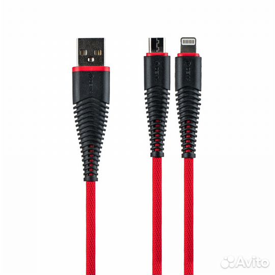 Кабель Devia Fish 2 in 1 Micro Usb and Lightning