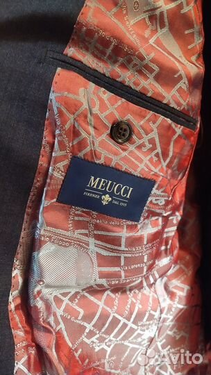 Костюм мужской шерсть fabric made Biella Meucci52р