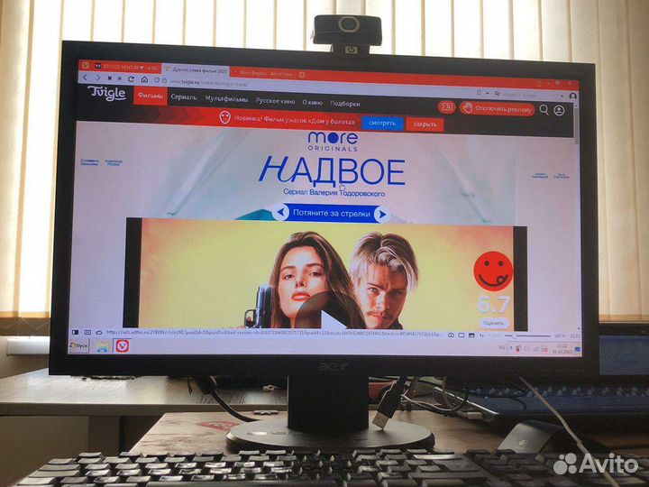 Монитор Acer 22 дюйма с видеокамерой HP + микрофон