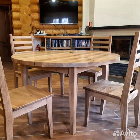 Круглый стол массив дуба