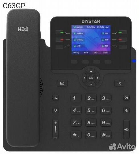 C63GP, IP-телефон Dinstar C63GP SIP чёрный