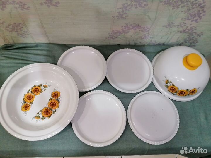 Набор для блинов, бидончик эмалированная посуда