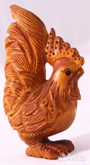 Статуэтка Петух - Нэцкэ из Дерева Самшит ru*364