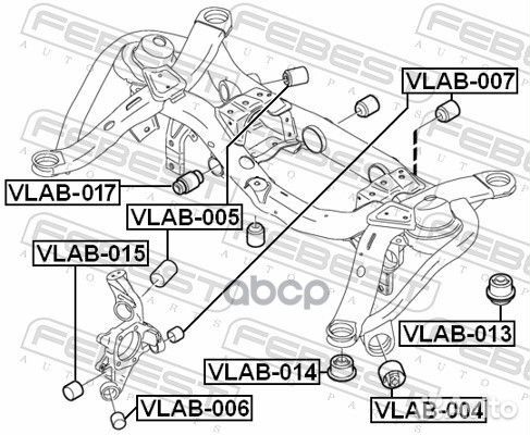 Сайлентблок рычага volvo XC90/XC70 зад.подв. VL