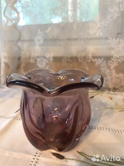 Вазы из цветного стекла СССР