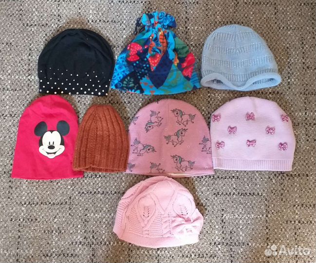 Шапки детские для девочки 14шт.пакетом.Цена за всё