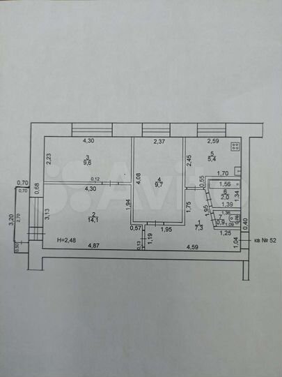 3-к. квартира, 49 м², 4/5 эт.