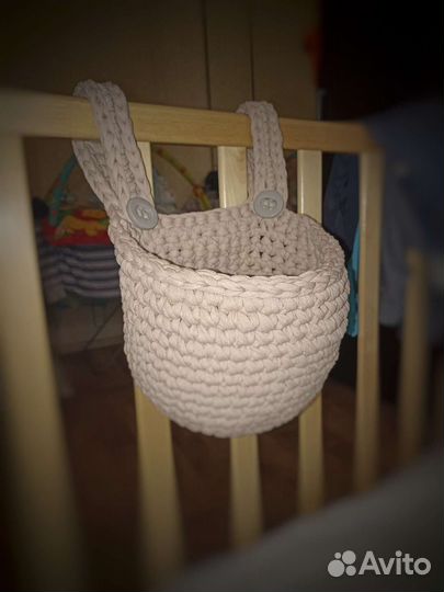 Вязаные корзинки ручной работы для хранения вещей