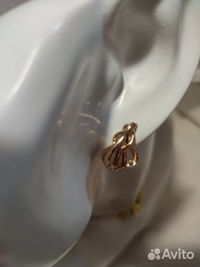 Золотой медсплав серьги 7