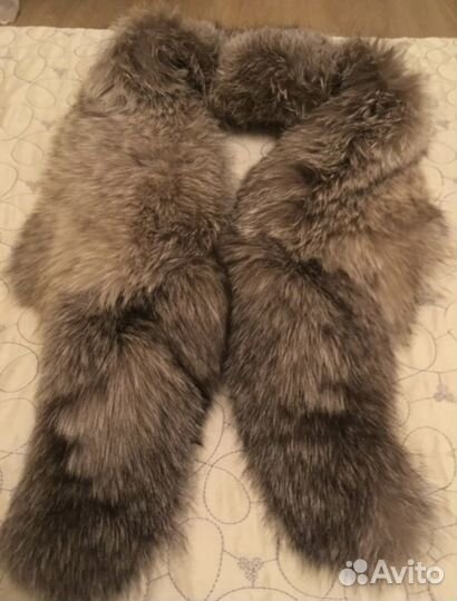 Меховой воротник чернобурка большой