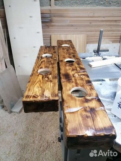 Люстра-светильник из дерева, фальшбалки